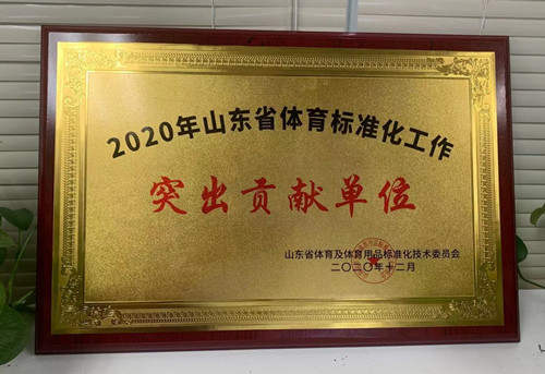 恭喜zoty中欧体育官方网站体育荣获山东省体育及体育用品标准化技术委员会授予“突出贡献单位”荣誉称号